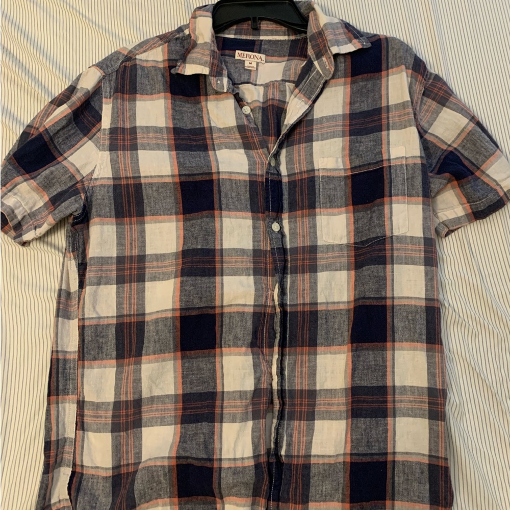 Merona plaid button up size M